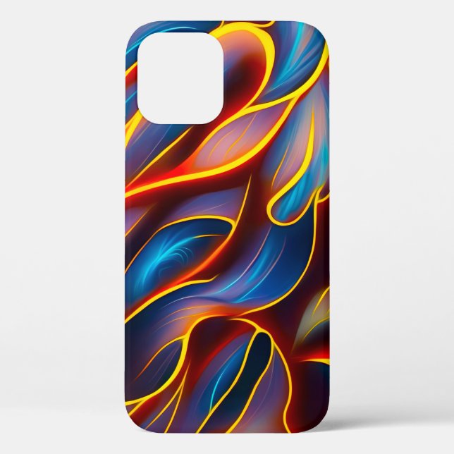 Abstract Swirl Blue Red Flames Case-Mate iPhone Case (Back)