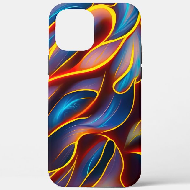 Abstract Swirl Blue Red Flames Case-Mate iPhone Case (Back)