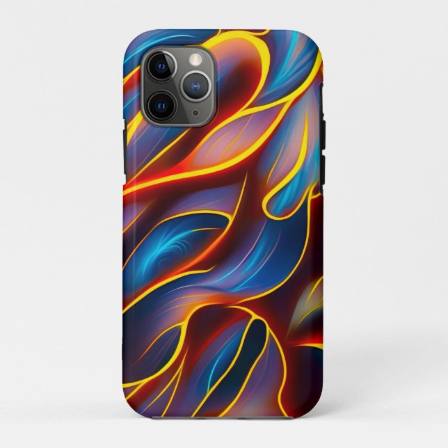 Abstract Swirl Blue Red Flames Case-Mate iPhone Case (Back)