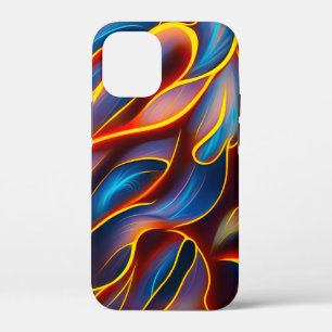 Abstract Swirl Blue Red Flames iPhone 12 Mini Case