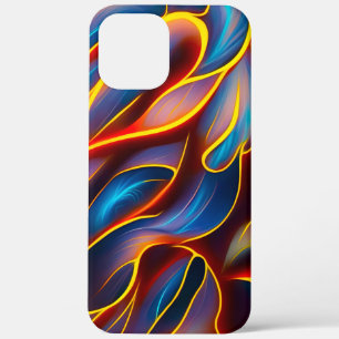 Abstract Swirl Blue Red Flames iPhone 12 Pro Max Case