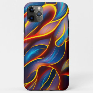 Abstract Swirl Blue Red Flames iPhone 11 Pro Max Case