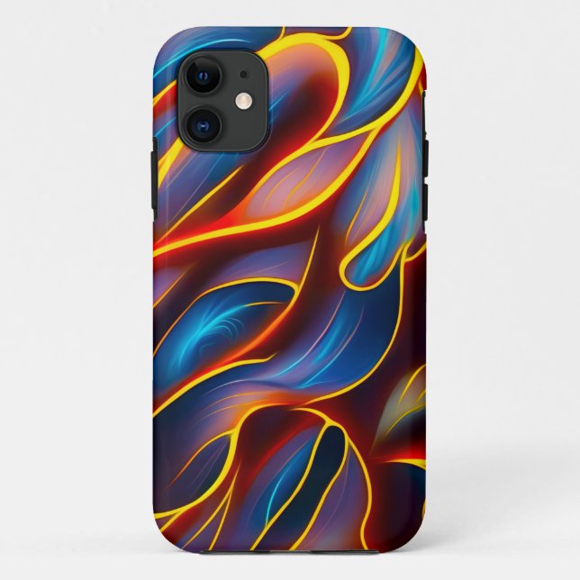 Abstract Swirl Blue Red Flames Case-Mate iPhone Case (Back)