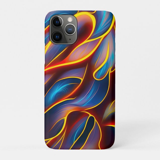Abstract Swirl Blue Red Flames Case-Mate iPhone Case (Back)