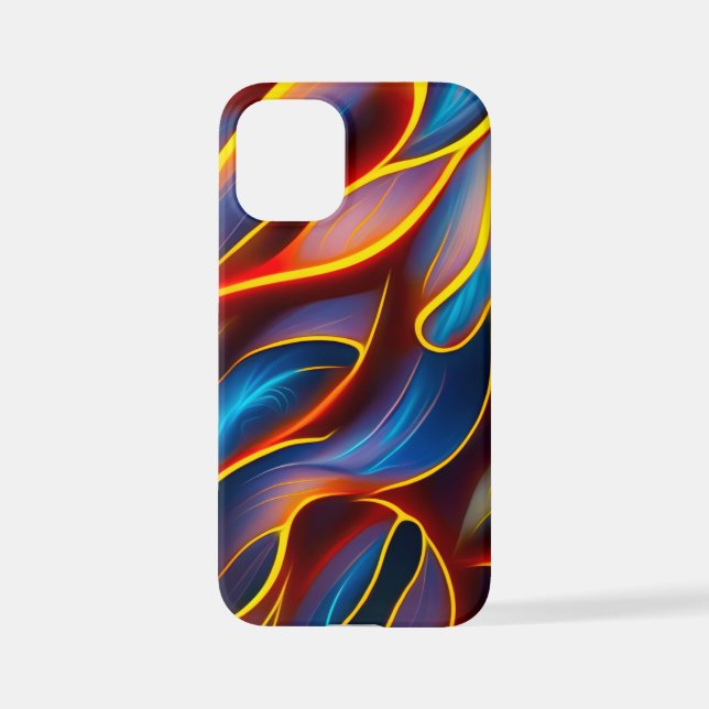 Abstract Swirl Blue Red Flames iPhone Case (Back)