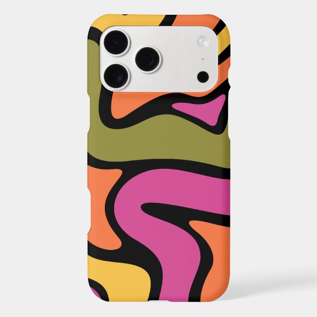 Abstract Swirl Bold Black Linework Funky Pattern i (Back)