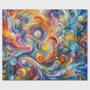 Abstract Swirl Colour Art Wrapping Paper