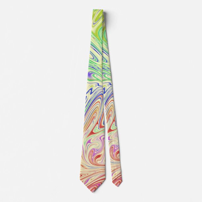 Abstract Swirl Colourful Elegant Pattern Tie (Front)