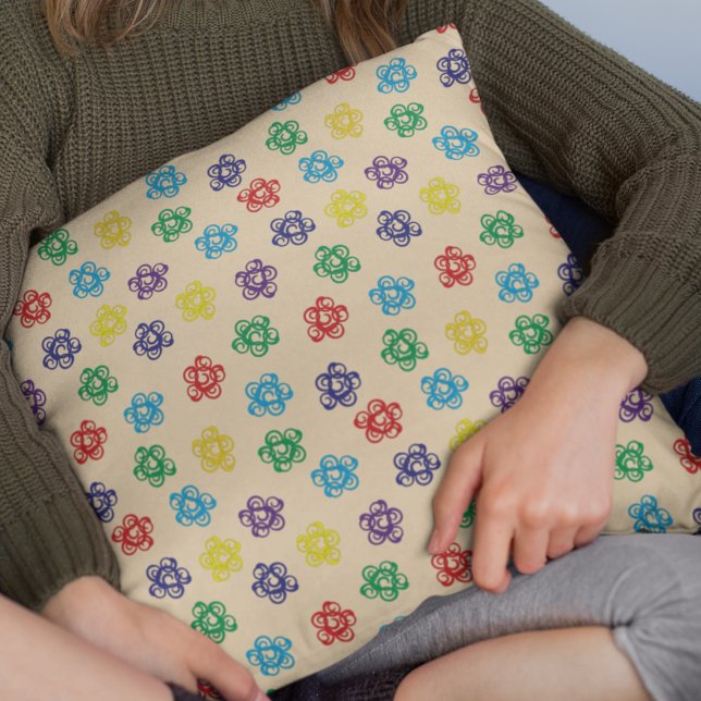 Abstract swirl colourful simple circle pattern cushion (Creator Uploaded)