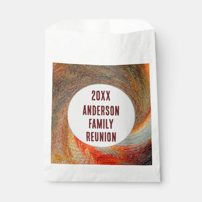 Abstract Swirl Groovy Annual Family Reunion Favour Bag (Front)