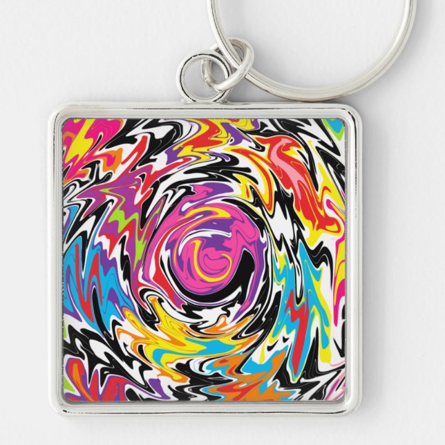 Abstract Swirl Key Ring (Front)