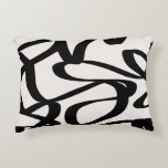 Abstract Swirl Lines Shapes Black And Beige Cream Decorative Cushion<br><div class="desc">Abstract Shapes – Striped Pattern – Beige cream background with black lines.</div>