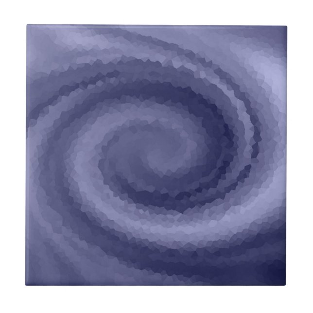 Abstract swirl liquid blue violet navy modern prin ceramic tile (Front)