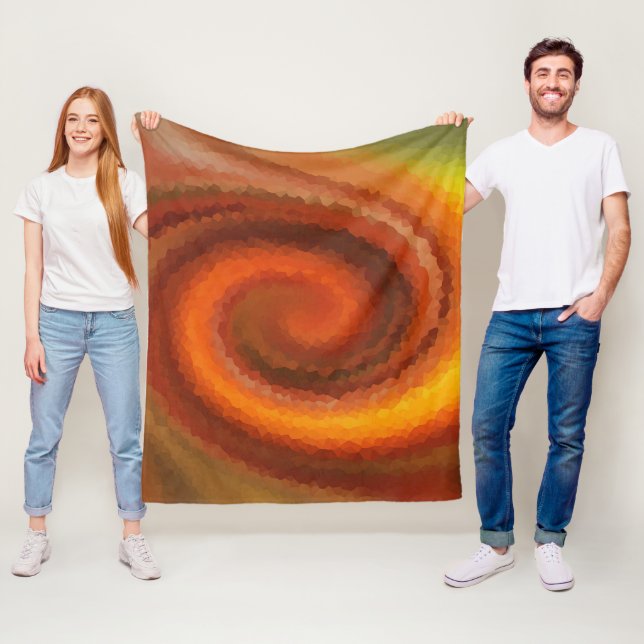 Abstract swirl liquid orange brown fire modern pri fleece blanket (In Situ)