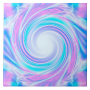 Abstract swirl liquid pastel purple colours print ceramic tile