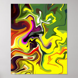 Abstract Swirl of Vibrant Colours Poster