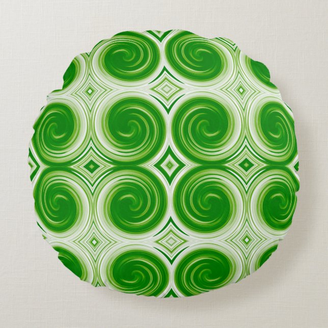 Abstract Swirl Pattern #36 Round Cushion (Front)