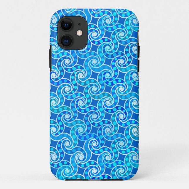 Abstract swirl pattern - blue, turquoise & white Case-Mate iPhone case (Back)