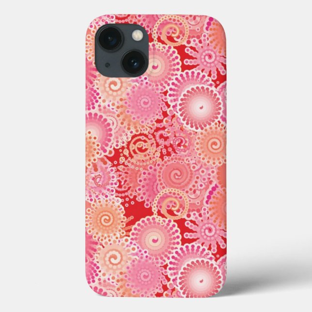 Abstract swirl pattern, pink, coral, peach Case-Mate iPhone case (Back)
