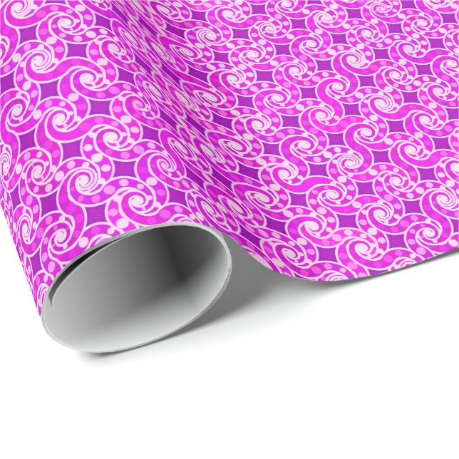 Abstract swirl pattern - shades of purple wrapping paper (Roll Corner)