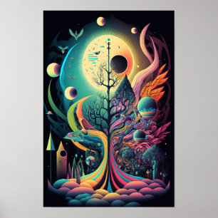 Abstract Swirl Poster Retro Psychedelic 6