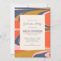 Abstract Swirl Retro Colourful Mod Graduation Part