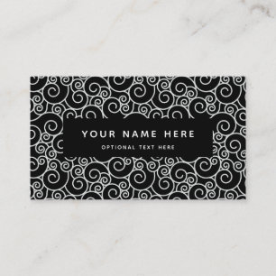 Abstract Swirl Spiral Black White Business Card
