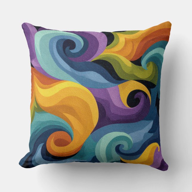 Abstract Swirl Throw Pillow (Front)