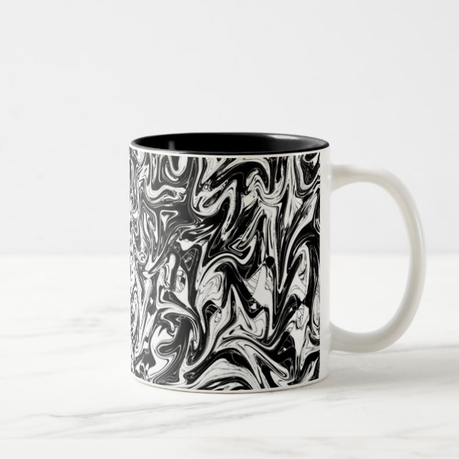 Abstract Swirl Two-Tone Coffee Mug (Right)