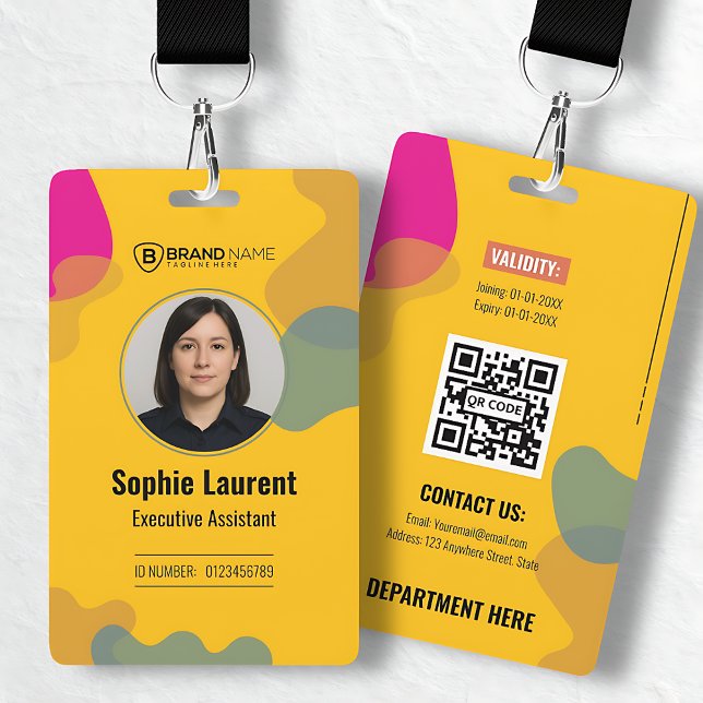 Abstract Swirl Yellow Professional Name Tag ID Badge (Abstract Swirl Yellow Professional Name Tag ID Badge)