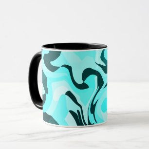 Abstract Swirling Aqua and Teal Design Mug
