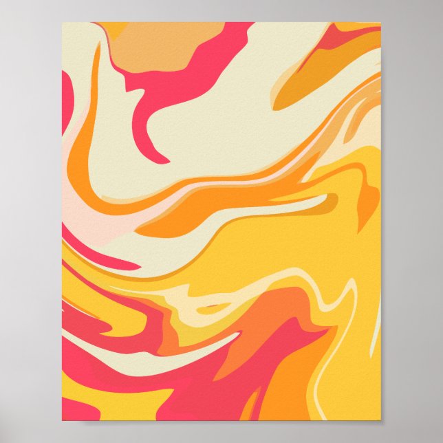 Abstract Swirling Design in Warm Tones Poster (Front)