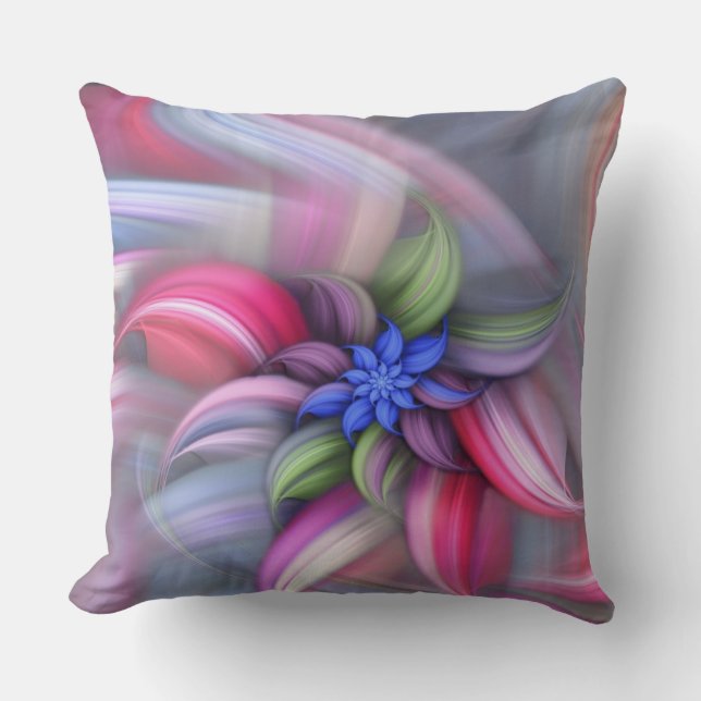Abstract swirling flower cushion (Front)