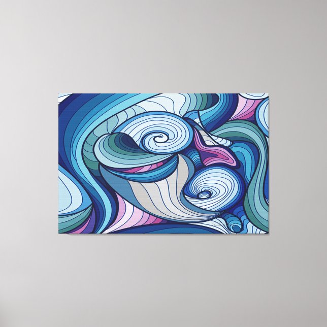 Abstract swirling interlocking design on canvas print (Front)