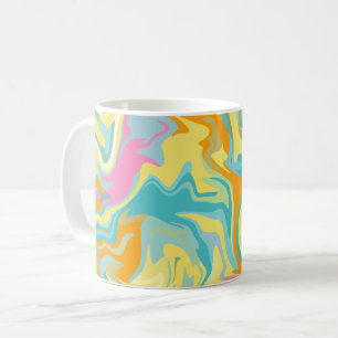 Abstract Swirling Marble with Bright Colours Coffee Mug