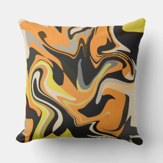 Abstract Swirling Pattern in Earthy Tones Cushion