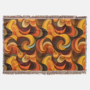 Abstract Swirling Pattern in Warm, Earthy Tones Throw Blanket