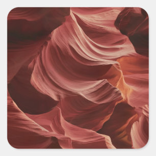 Abstract Swirling Pattern of Antelope Canyon Square Sticker