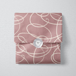 Abstract Swirling Vine Elegant Line Art Pink Tissue Paper