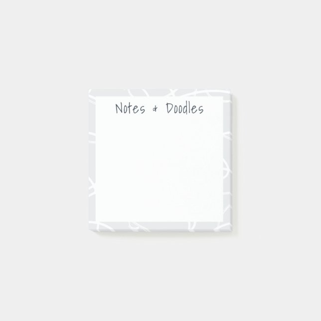 Abstract Swirling Vine Modern Notes & Doodles Grey (Front)