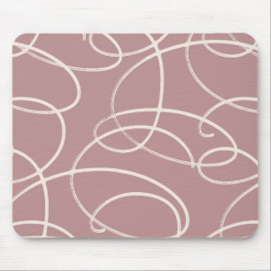 Abstract Swirling Vine Modern Texture Desk Pink Mouse Pad
