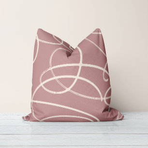 Abstract Swirling Vine Modern Texture Dusty Pink Cushion