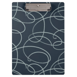 Abstract Swirling Vine Professional Office Navy Clipboard