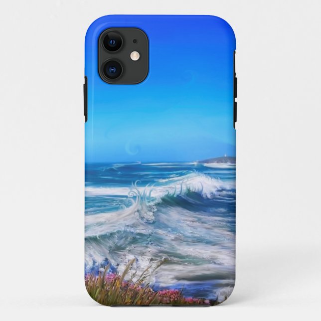 Abstract swirling wave gallop towards Fistral Beac Case-Mate iPhone Case (Back)