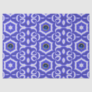 ABSTRACT SWIRLS,BLUE STAR AND SAPPHIRE GEMSTONE TISSUE PAPER