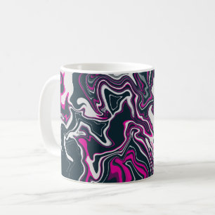 Abstract Swirls in Pink, Black, and White Coffee Mug