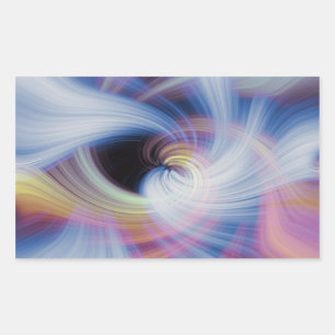 Abstract Swirls in Pink, Blue, and Orange Rectangular Sticker