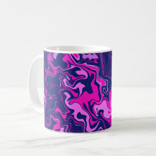 Abstract Swirls in Pink, Purple, & Navy Blue Coffee Mug