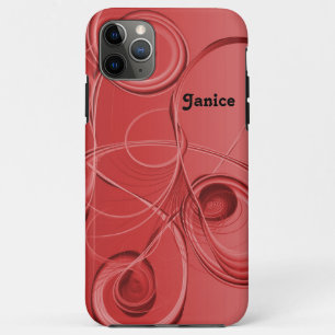 Abstract Swirls in Red iPhone 11 Pro Max Case