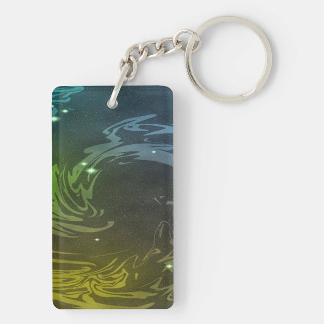 Abstract Swirls Key Ring (Back)